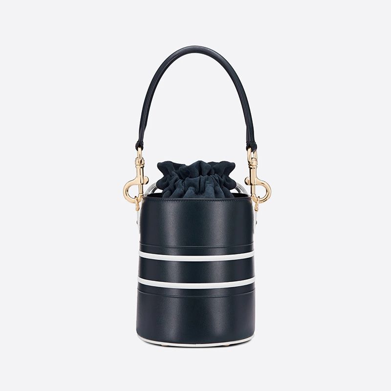 Small Dior Vibe Bucket Bag Smooth Calfskin Blue