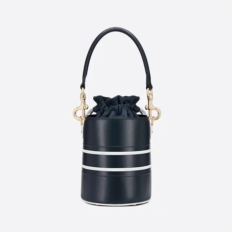 Cheap Small Dior Vibe Bucket Bag Smooth Calfskin Blue