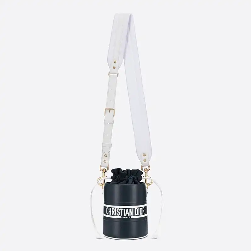 Cheap Small Dior Vibe Bucket Bag Smooth Calfskin Blue