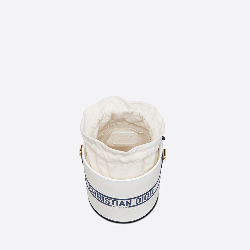 Small Dior Vibe Bucket Bag Smooth Calfskin White Hot Sale