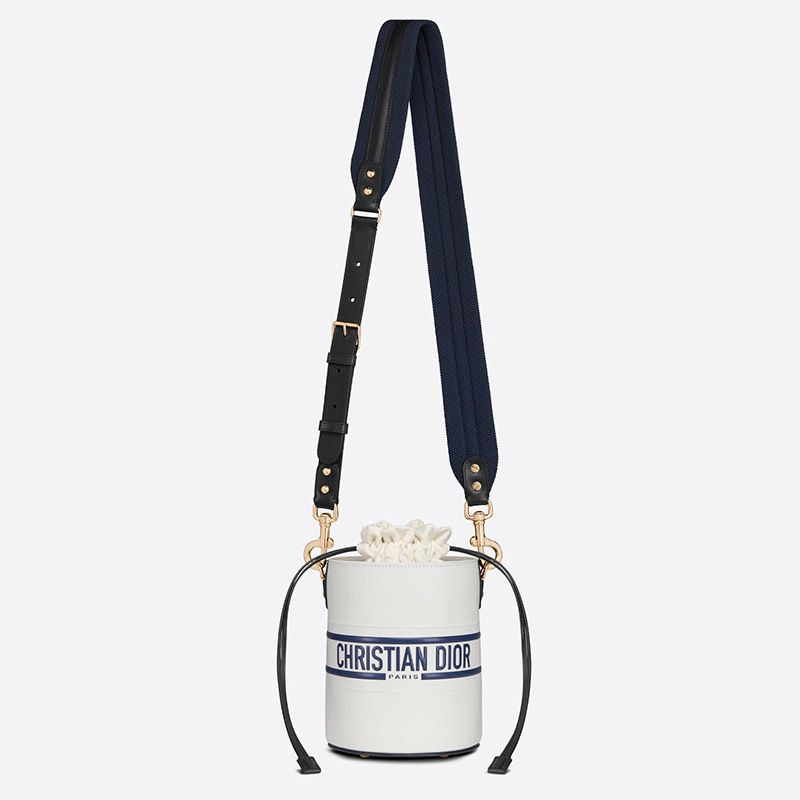 Small Dior Vibe Bucket Bag Smooth Calfskin White Hot Sale