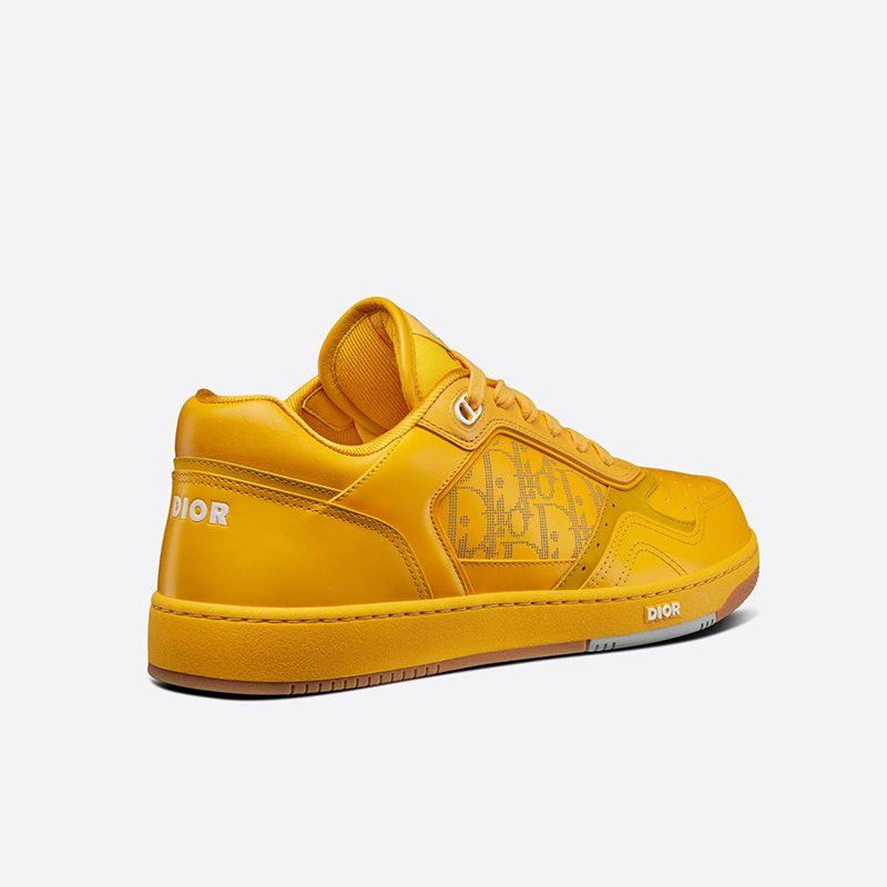 Hot Dior B27 Sneakers Unisex World Tour Onlique Galaxy Calfskin and Suede Yellow