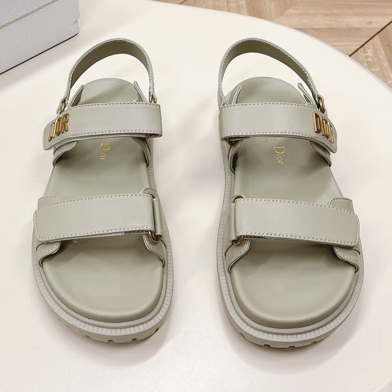 DiorAct Sandals Women Calfskin Grey Hot Sale