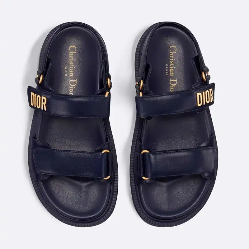 Cheap DiorAct Sandals Women Calfskin Navy Blue