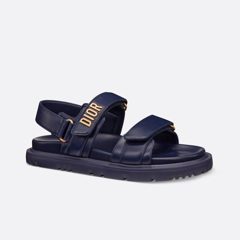 Hot DiorAct Sandals Women Calfskin Navy Blue