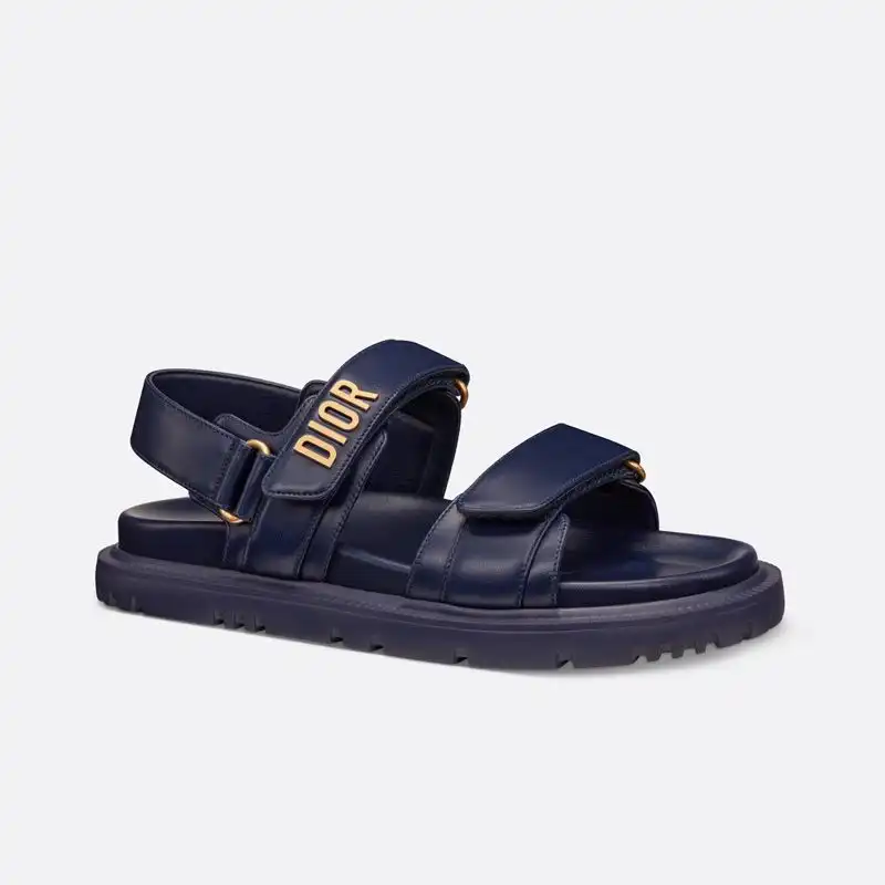 Cheap Hot DiorAct Sandals Women Calfskin Navy Blue