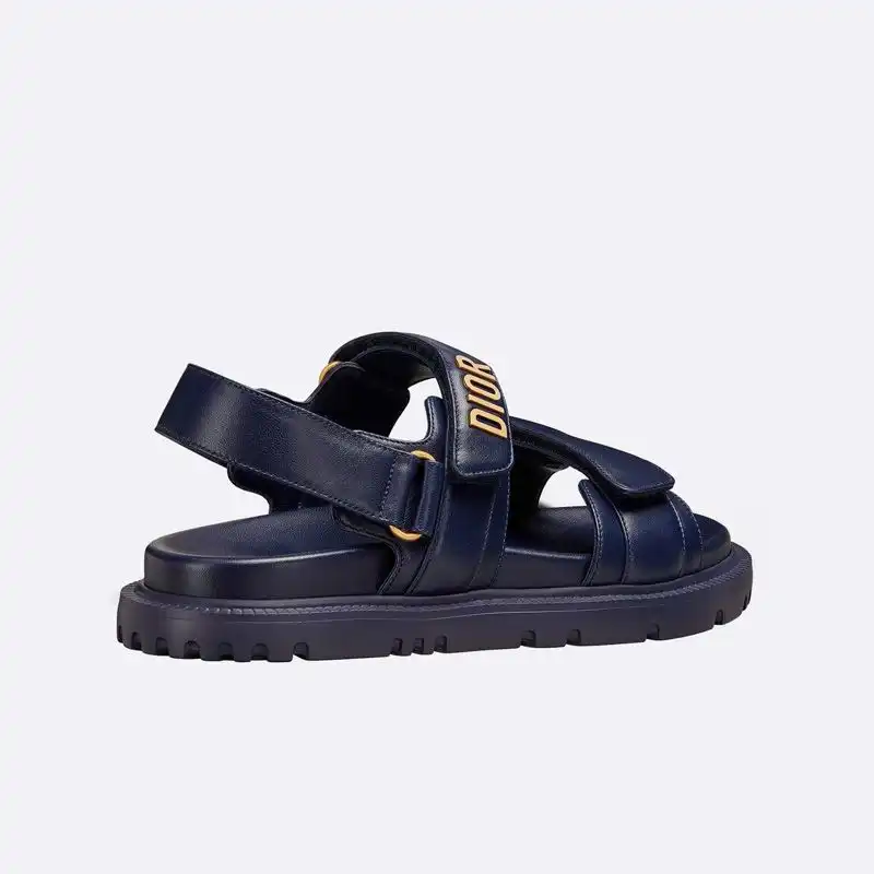 Cheap Hot DiorAct Sandals Women Calfskin Navy Blue