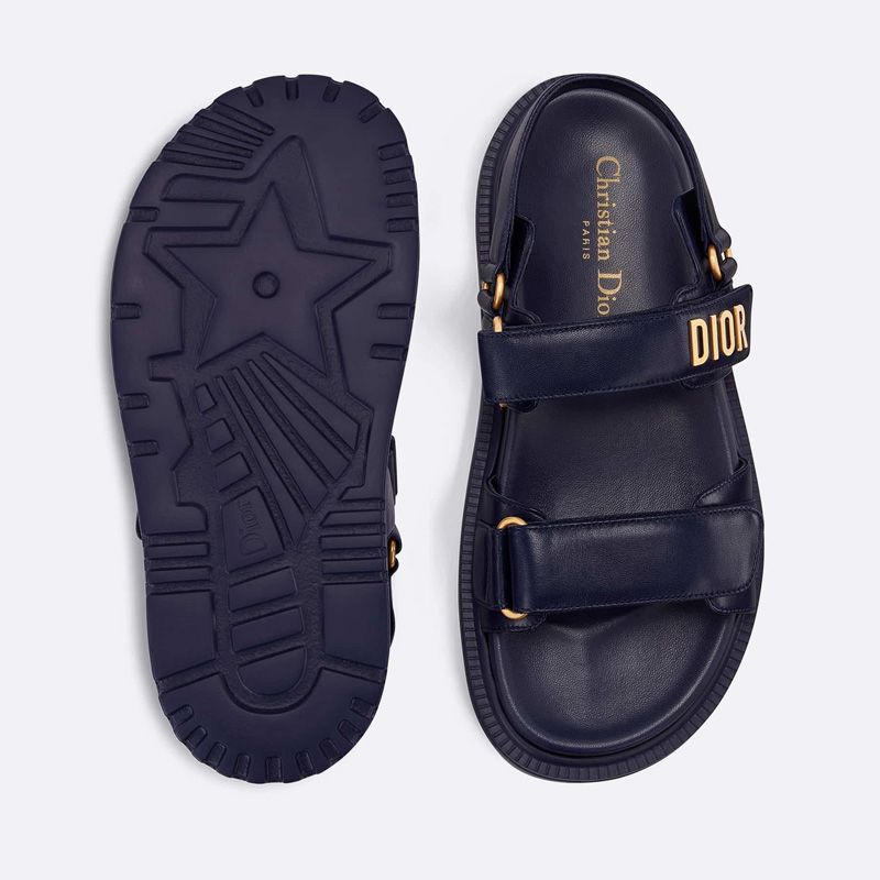 Hot DiorAct Sandals Women Calfskin Navy Blue