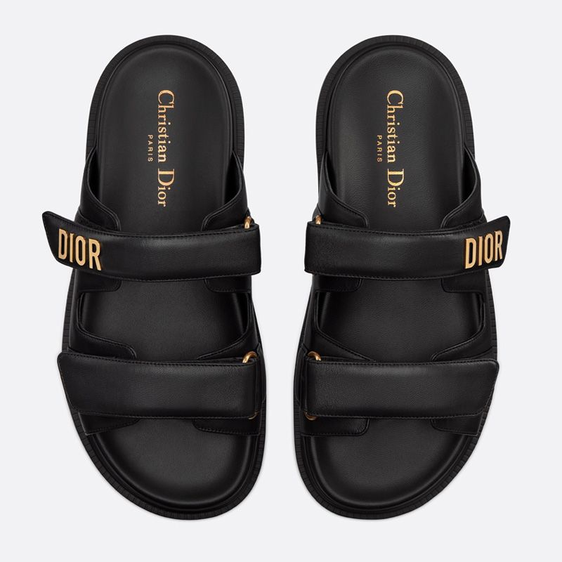 DiorAct Slides Women Calfskin Black Hot Sale