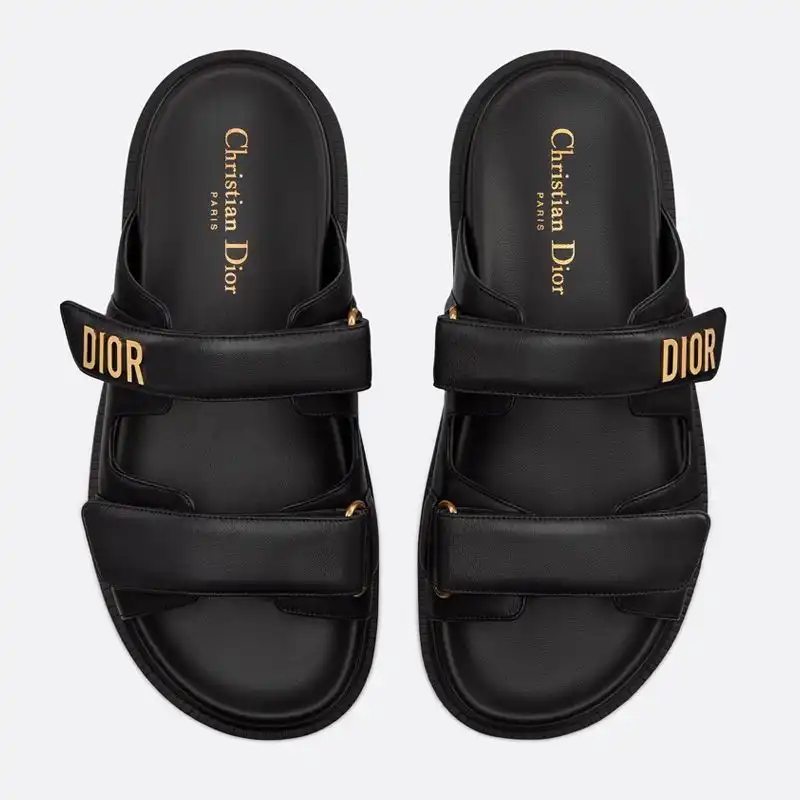 Affordable Hot DiorAct Slides Women Calfskin Black