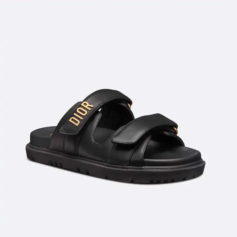 Affordable Hot DiorAct Slides Women Calfskin Black