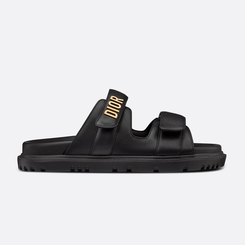 Hot DiorAct Slides Women Calfskin Black