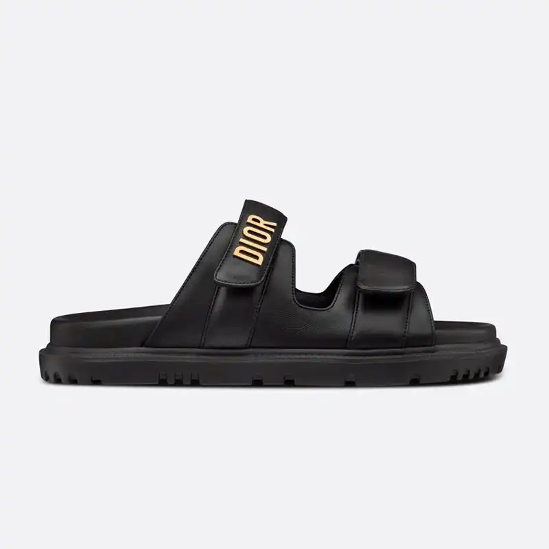 Affordable Hot DiorAct Slides Women Calfskin Black