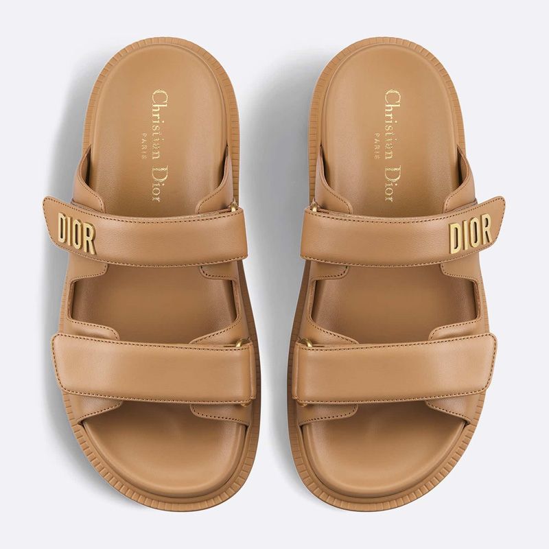 DiorAct Slides Women Calfskin Brown