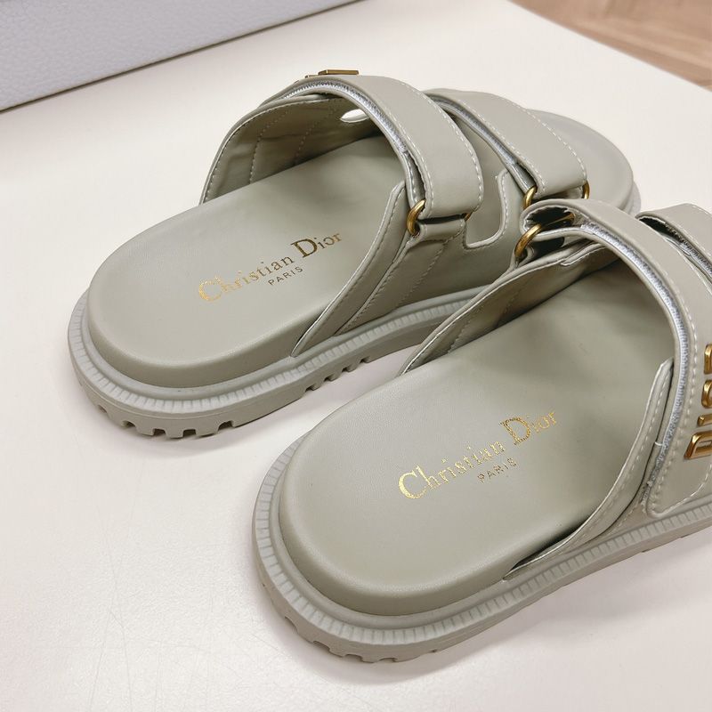 DiorAct Slides Women Calfskin Grey