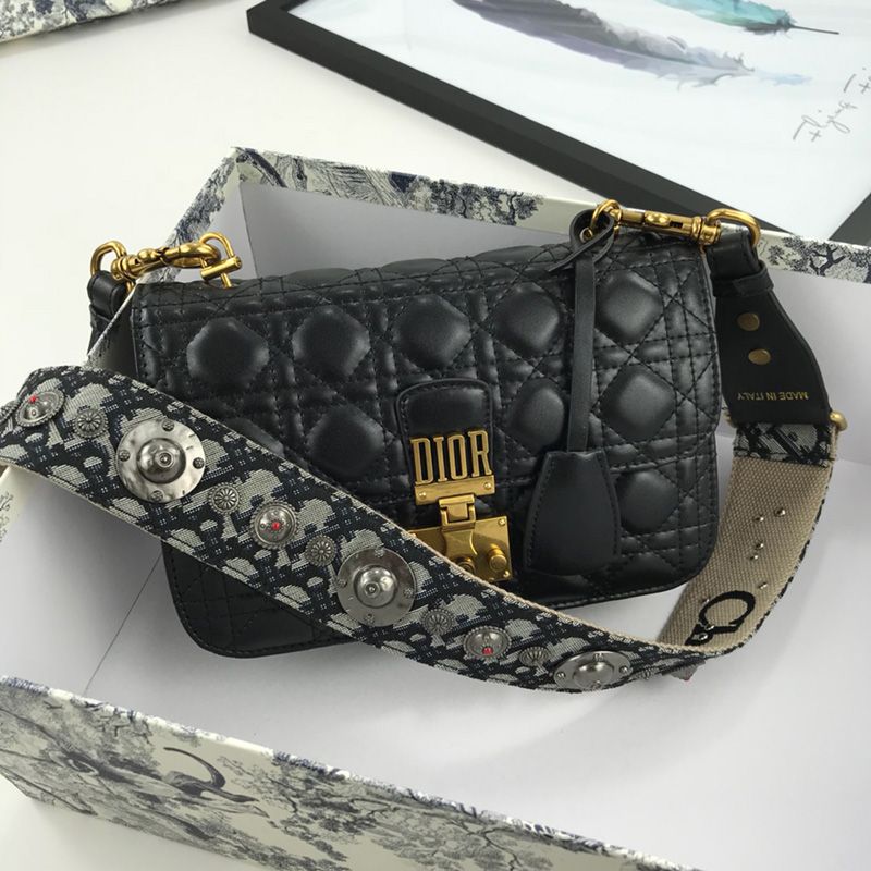 Hot Dioraddict Bag Cannage Lambskin Black