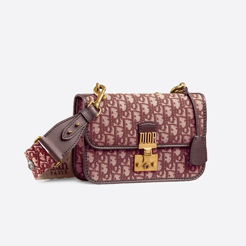 Hot Dioraddict Bag Oblique Motif Canvas Burgundy