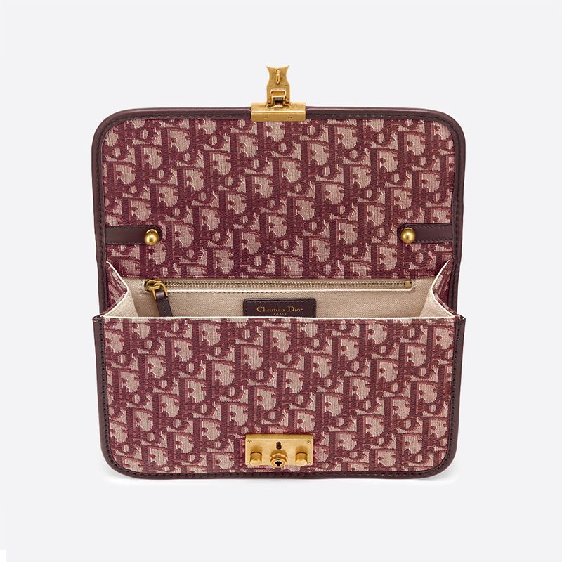 Hot Dioraddict Bag Oblique Motif Canvas Burgundy