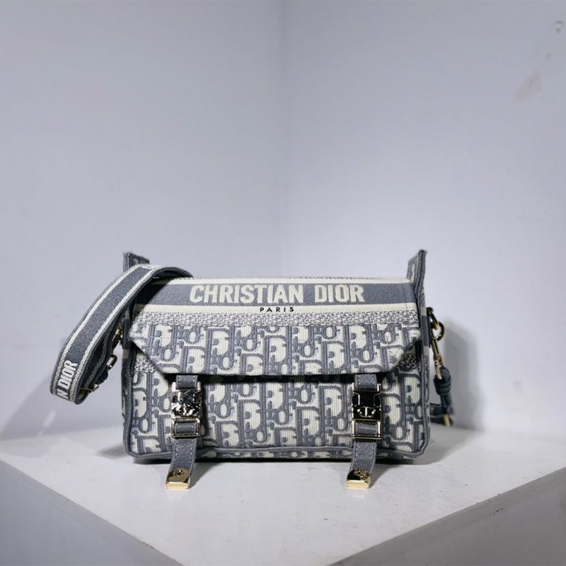 Small Diorcamp Messenger Oblique Motif Canvas Grey Hot Sale