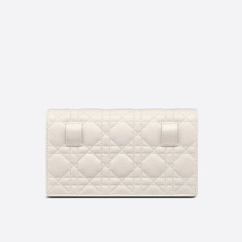 Dior Caro Belt Pouch with Chain Cannage Calfskin White Hot Sale