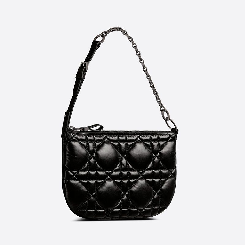 Mini Dior Caro Tulip Bag Quilted Macrocannage Calfskin Black