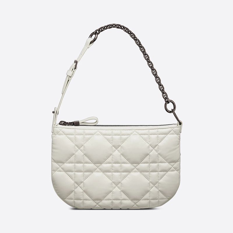 Mini Dior Caro Tulip Bag Quilted Macrocannage Calfskin White Hot Sale