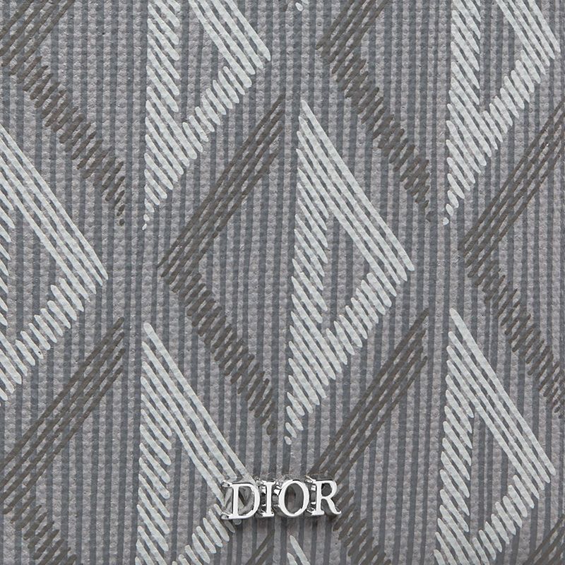 Large Dior Vertical Wallet CD Diamond Motif Canvas Grey Hot Sale