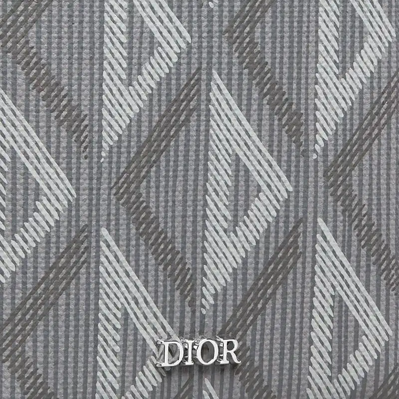 Cheap Hot Large Dior Vertical Wallet CD Diamond Motif Canvas Grey