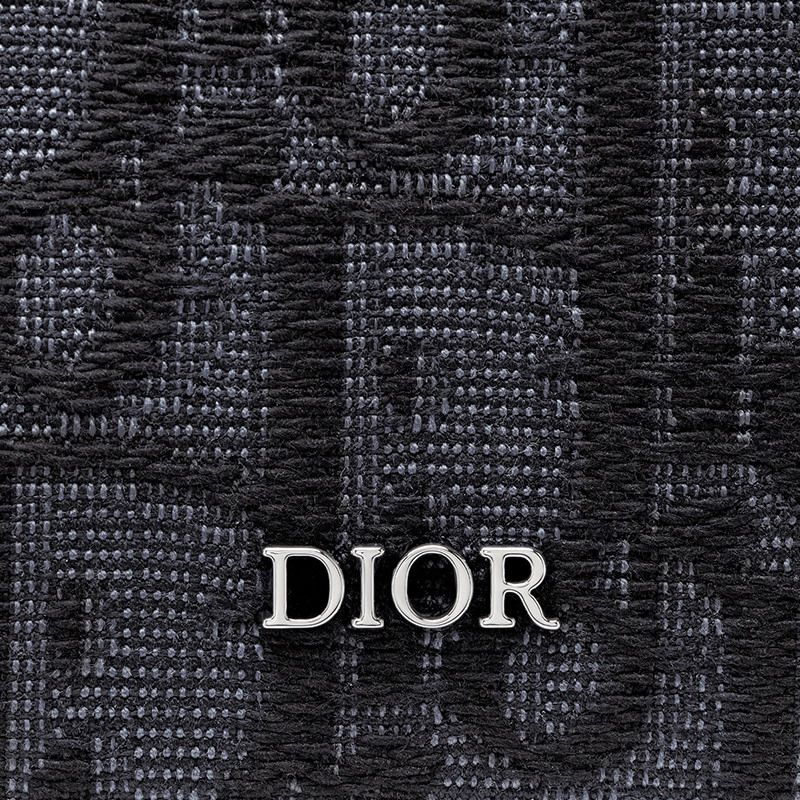 Hot Large Dior Vertical Wallet Oblique Motif Canvas Black