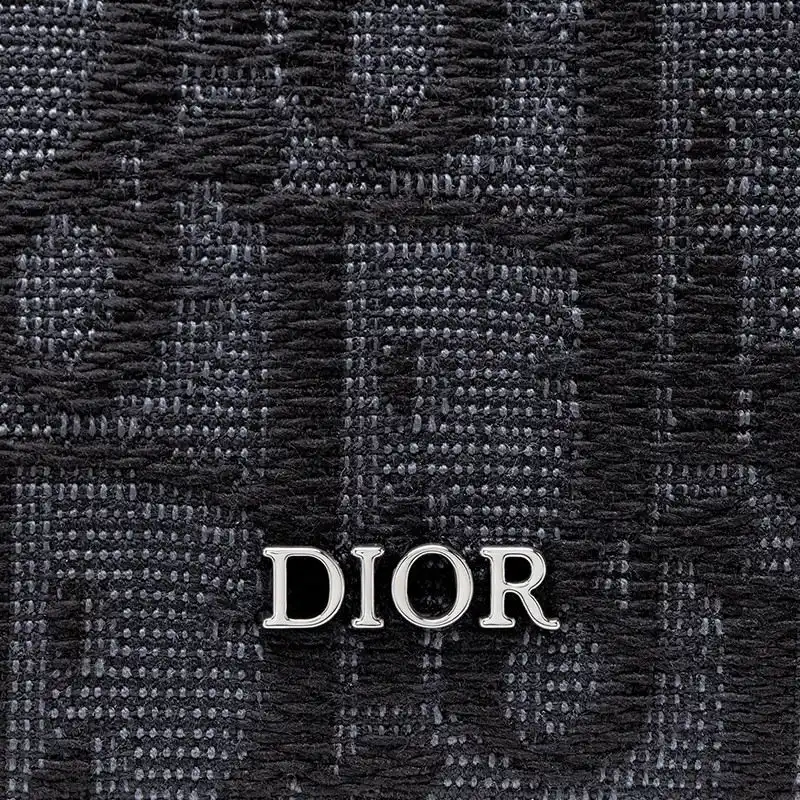 Affordable Hot Large Dior Vertical Wallet Oblique Motif Canvas Black