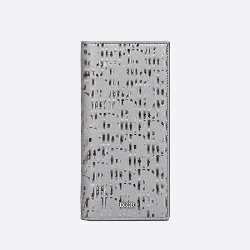 Large Dior Vertical Wallet Oblique Galaxy Leather Grey Hot Sale