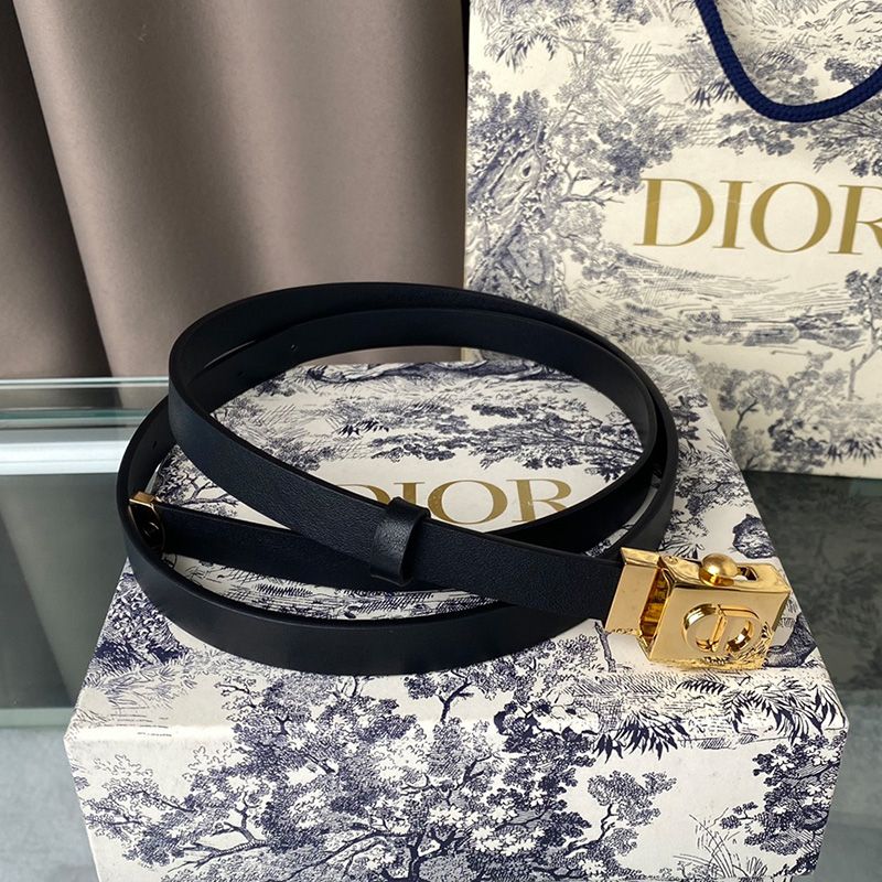 Diorpolytechnique Belt Smooth Calfskin Black Gold Hot Sale