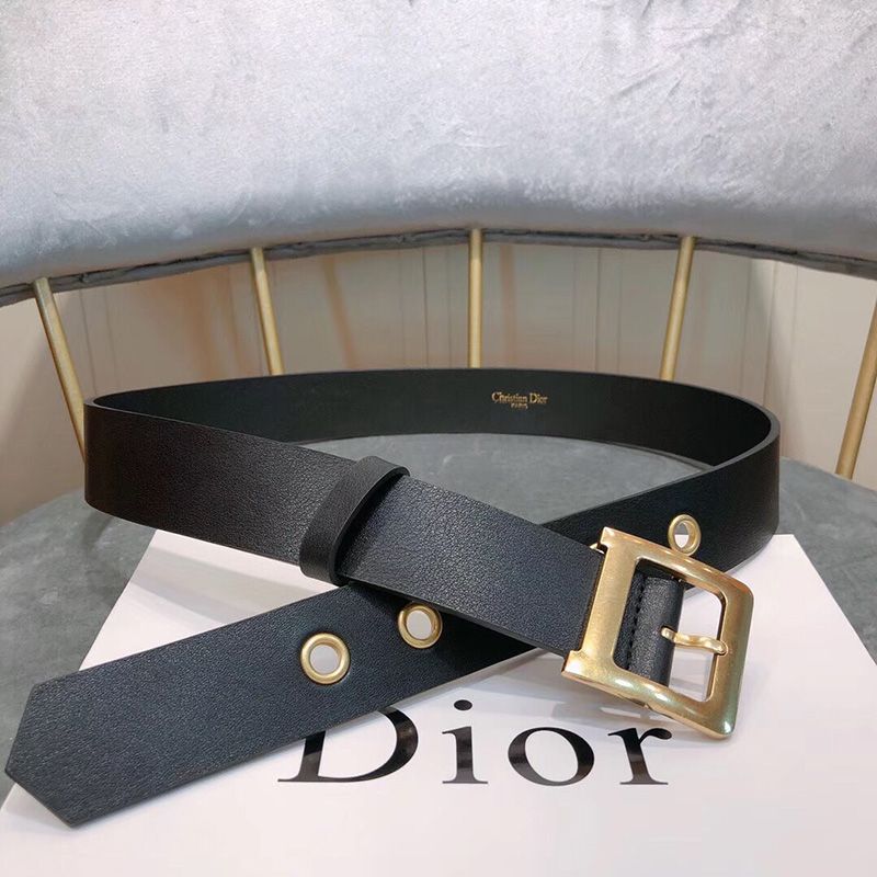 Diorquake Belt Calfskin Black Hot Sale