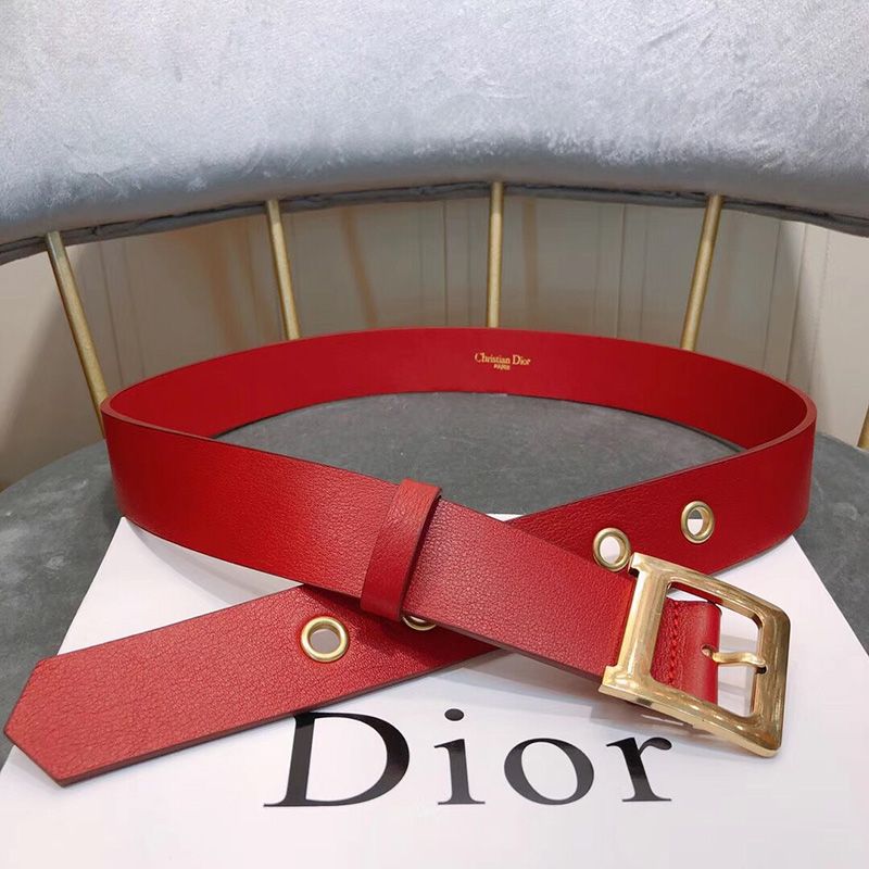 Diorquake Belt Calfskin Red Hot Sale