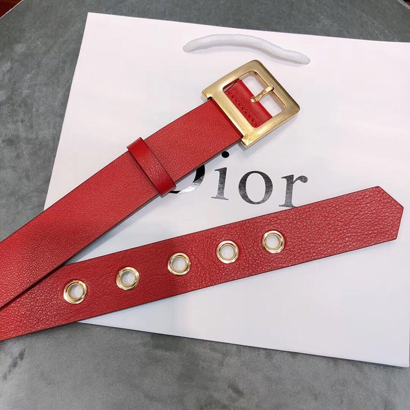 Diorquake Belt Calfskin Red Hot Sale