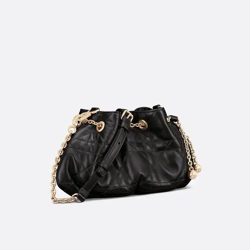 Cheap Hot Small Dior Ammi Bag Macrocannage Lambskin Black