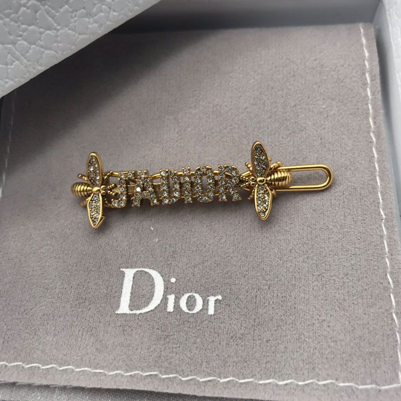 J'Adior Barrette with Bee Silver Crystals Gold Hot Sale