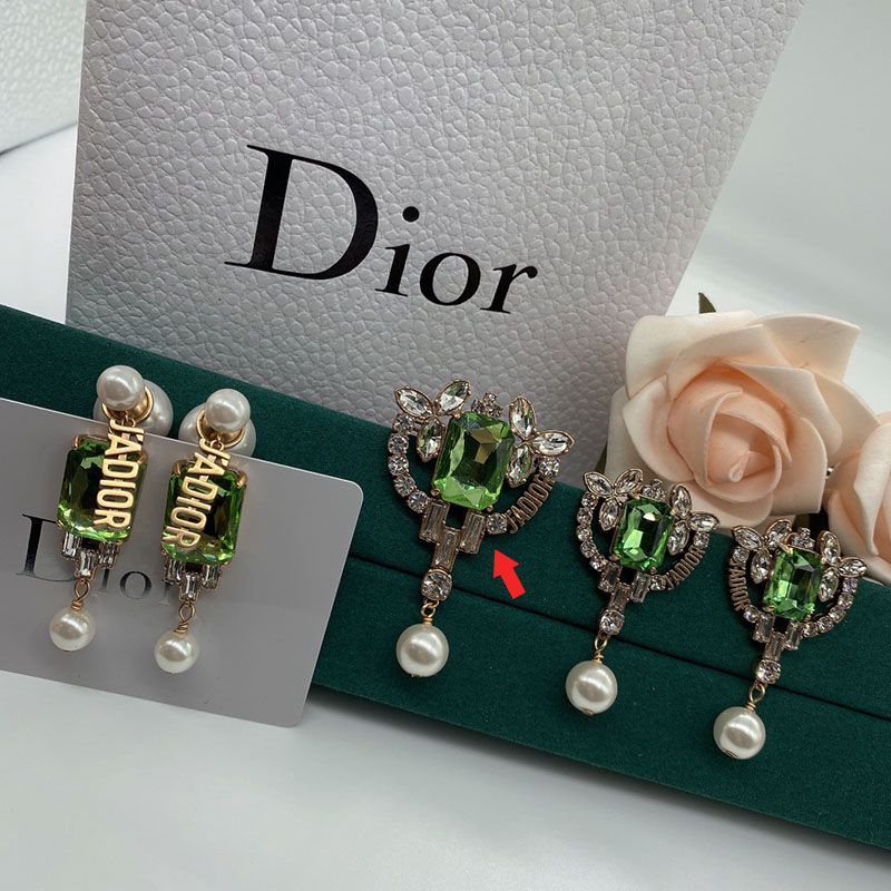 J'Adior Brooch, Silver and Green Crystals with White Resin Pearls Gold Hot Sale