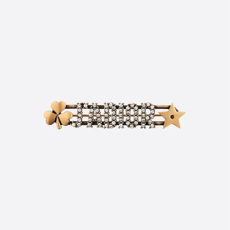 J'Adior Brooch with Shamrock Star Crystals Gold Hot Sale