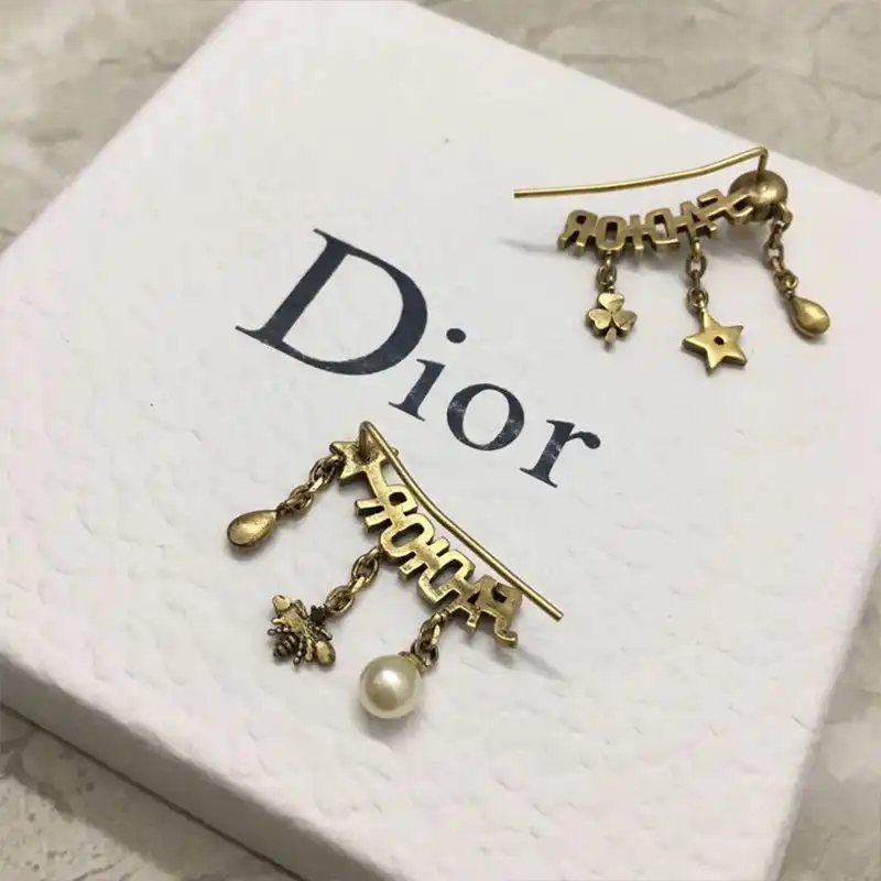 Affordable Hot J'Adior Earrings Antique Metal Drop Charms with White Crystals Gold