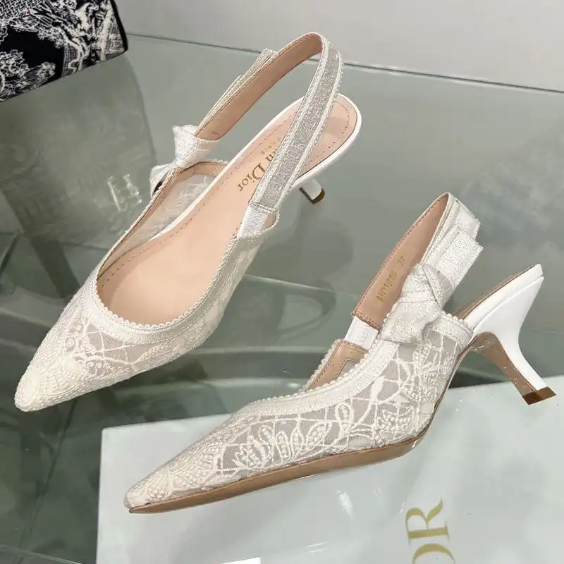 Affordable Hot J'Adior Slingback Pumps Women Butterfly Motif Transparent Mesh White