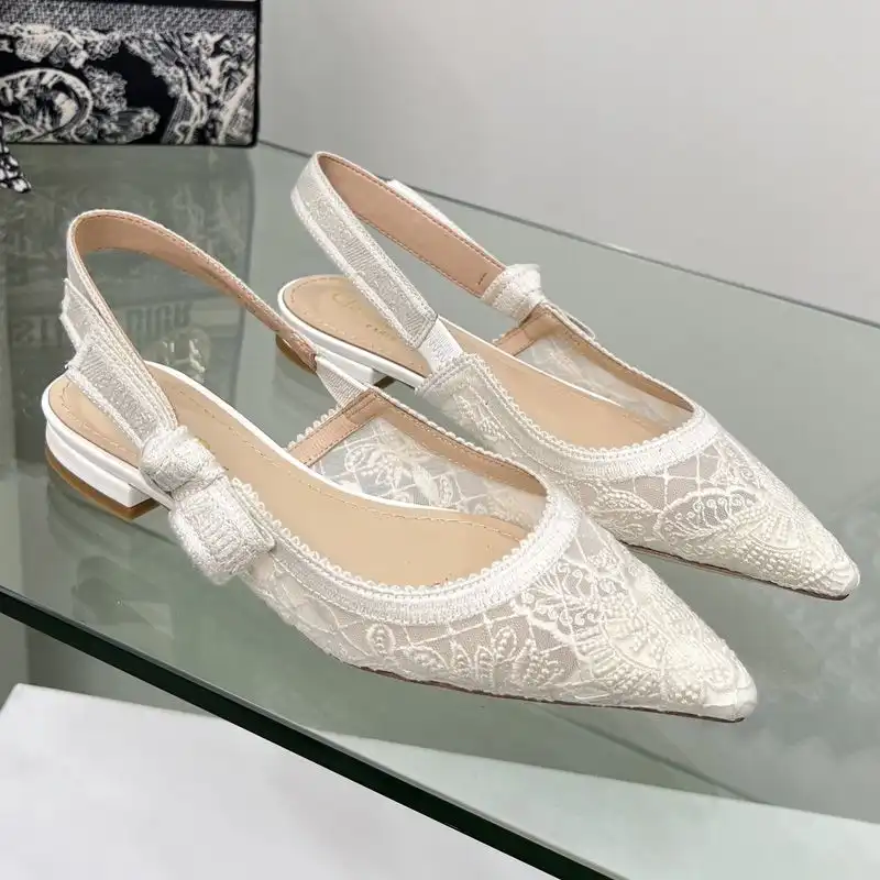 Affordable Hot J'Adior Slingback Pumps Women Butterfly Motif Transparent Mesh White