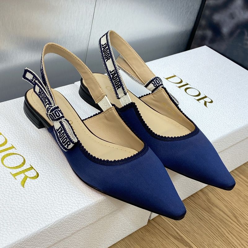 J'Adior Slingback Pumps Women Satin and Cotton Navy Blue Hot Sale