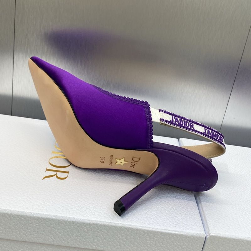 Hot J'Adior Slingback Pumps Women Satin and Cotton Purple