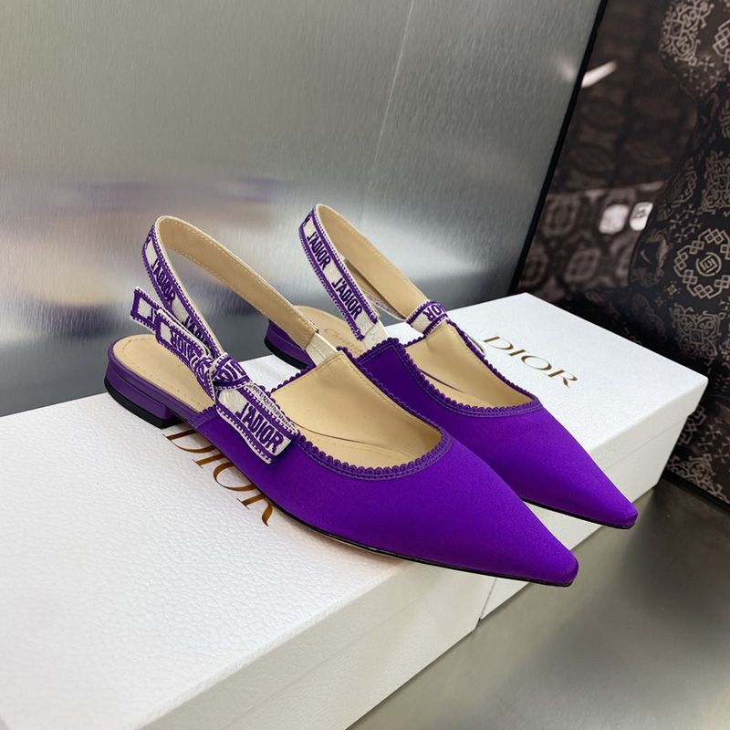 Hot J'Adior Slingback Pumps Women Satin and Cotton Purple