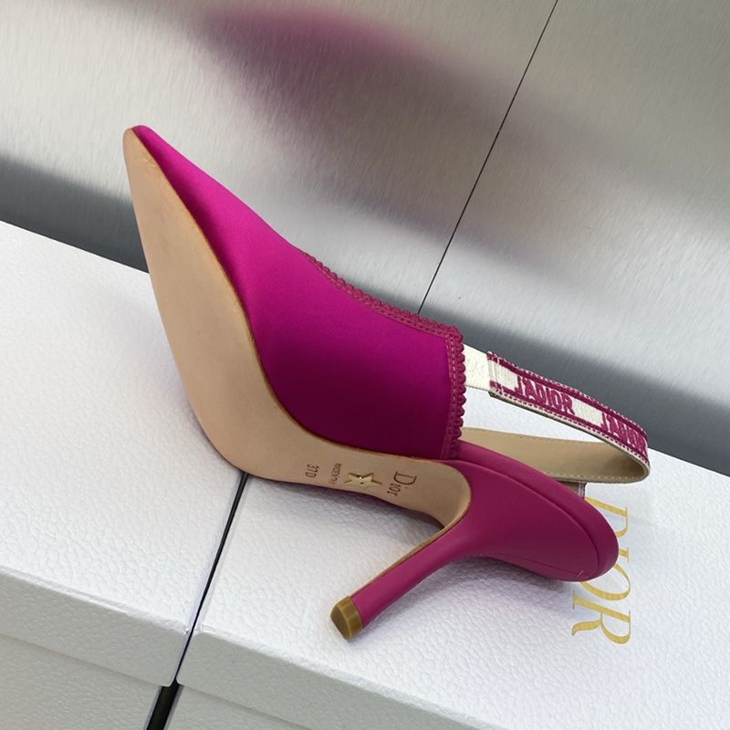 J'Adior Slingback Pumps Women Satin and Cotton Rose Hot Sale