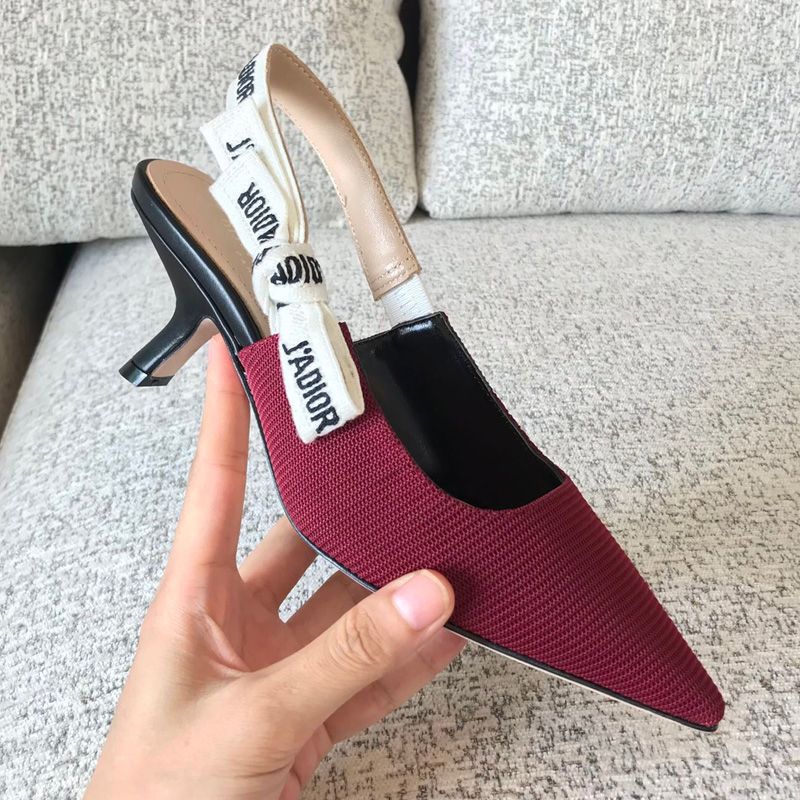 Hot J'Adior Slingback Pumps Women Technical Fabric Burgundy