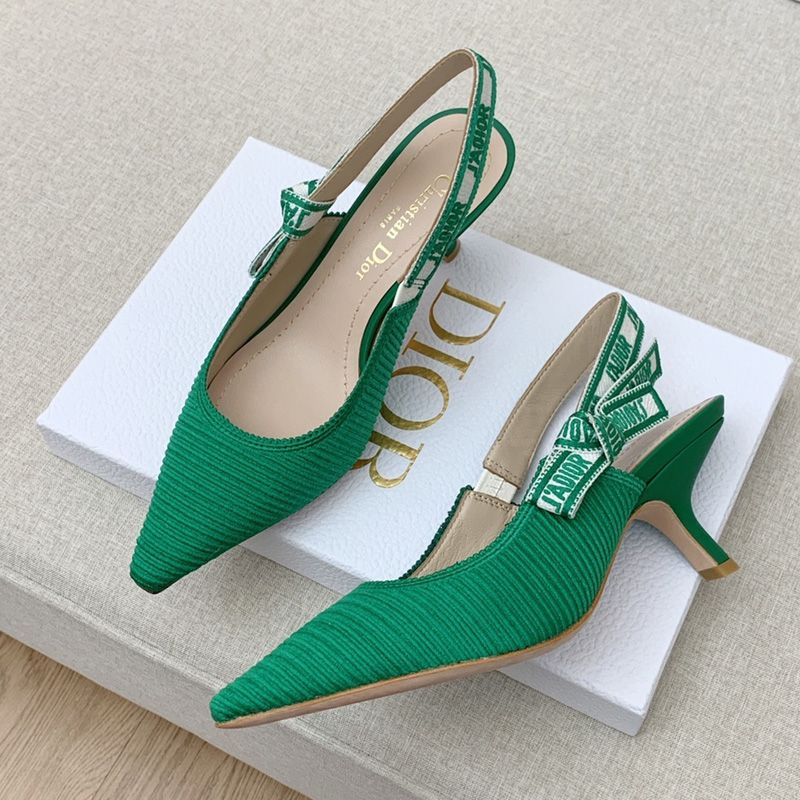 Hot J'Adior Slingback Pumps Women Technical Fabric Green