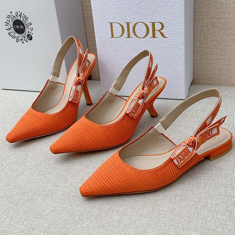 Hot J'Adior Slingback Pumps Women Technical Fabric Orange