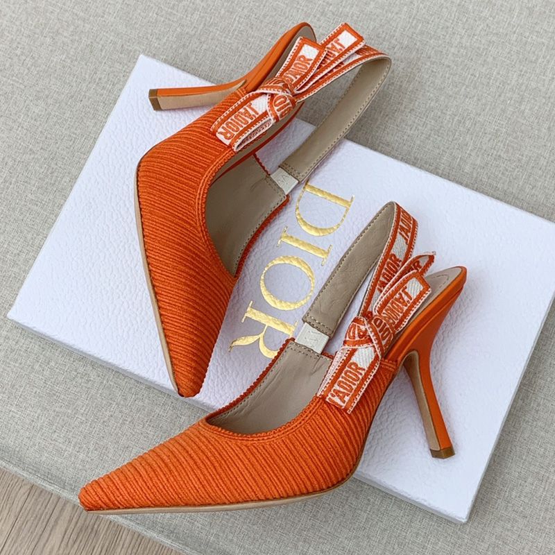 Hot J'Adior Slingback Pumps Women Technical Fabric Orange